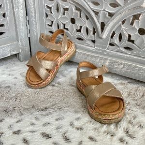 Cat & Jack copper sandals girls size 7 braided espadrilles beach tropical summer